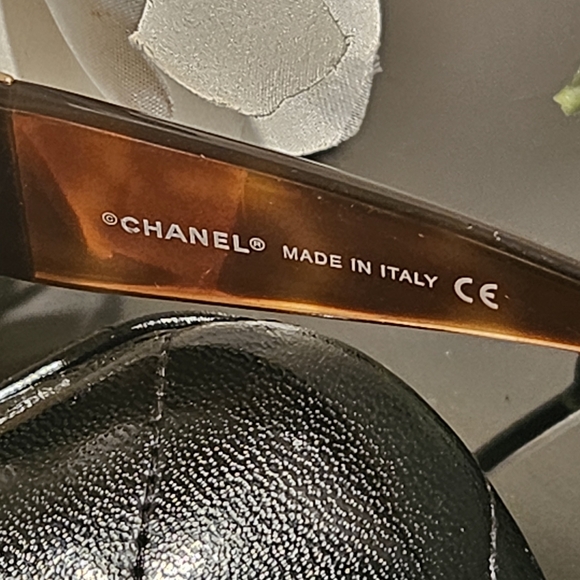 Vintage Chanel GOLD Rimless Frame w/Crystal LOGO Brown Sunglasses- nowhere - Picture 8 of 12